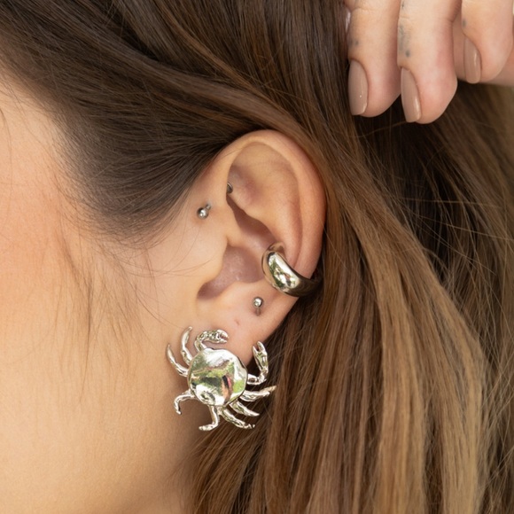 Silver Crab Earrings - Picture 16 of 17